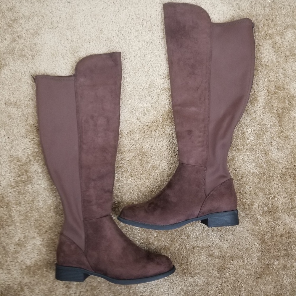 Lane Bryant Brown Faux Suede to the knee Boots 9W